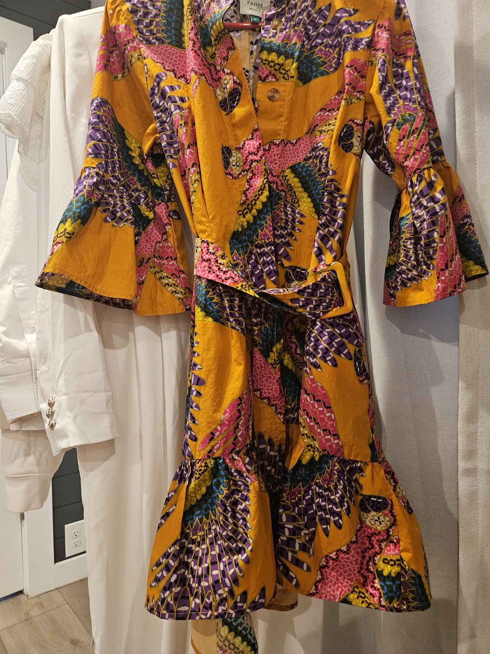 Farm Rio Girls' Mustard Multicolor Ruffled Dress - Picture 5 of 8